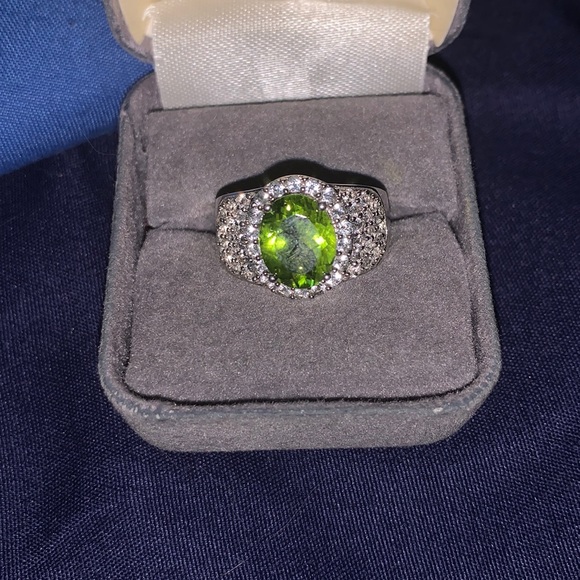 Jewelry - Sterling Silver Birthstone Peridot Ring, Marked 925